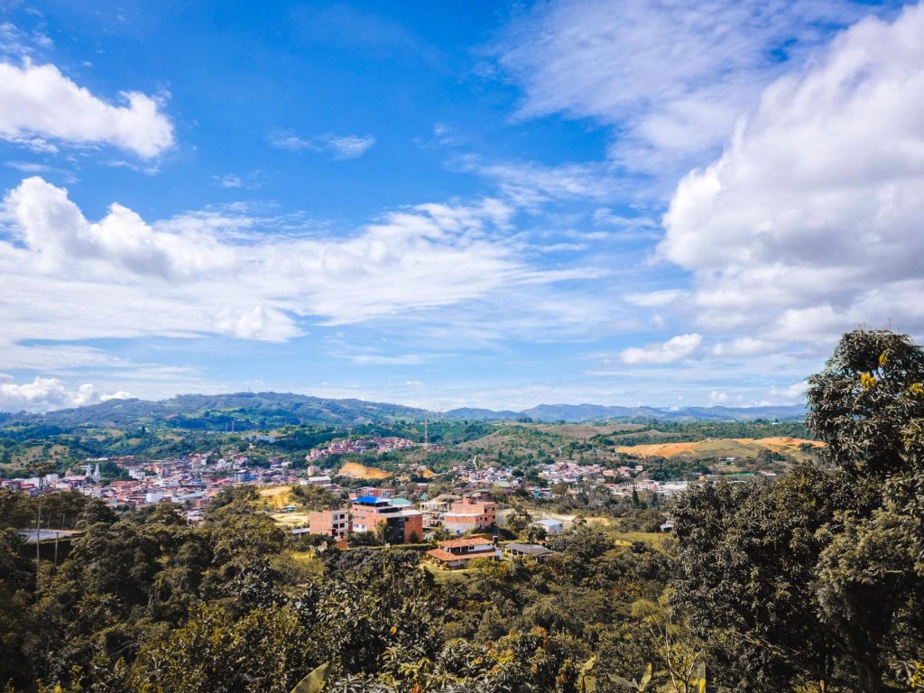 View of the valley of Lebrija, Santander, in Columbia